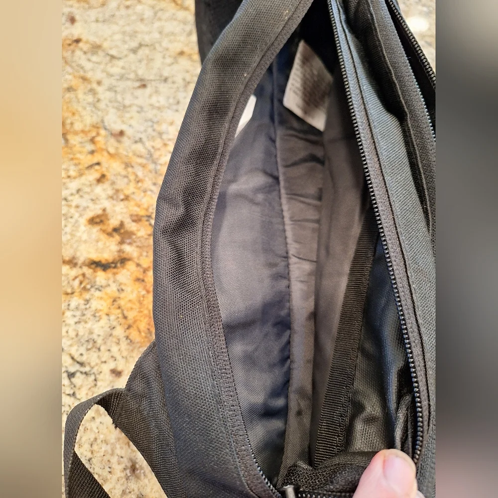 Eddie Bauer Black Sling Bag Double Zip Compartment